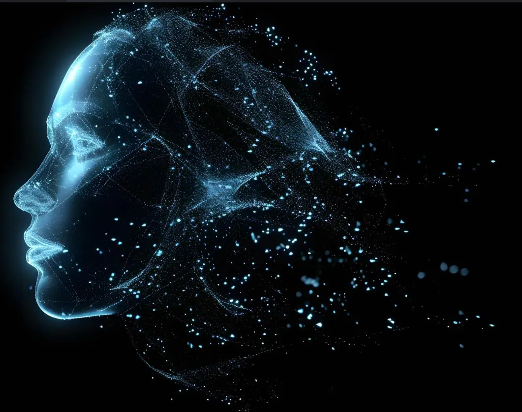Tête holographique IA — Dauphin Rendança Noyau Neural